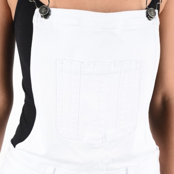 Kan Can White Long Distressed Overall - Picture 6 of 8